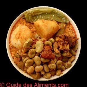 Kaddid dans un couscous aux l&eacute;gumes.