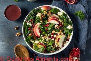 Salade de pomme de grenade d'automne maison avec Kale 