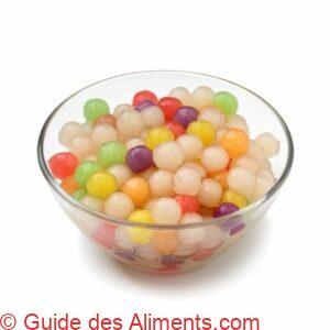 perles de tapioca color&eacute;es cuites
