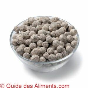 perles de tapioca noires crues