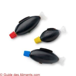 Poisson en plastique rempli de sauce soja