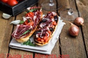 bruschetta jambon et vin