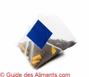 Sachet de th&eacute; pyramidal en&nbsp;nylon.
