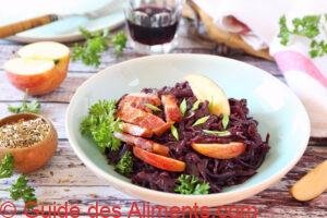Chou rouge braisé aux pommes et lardons