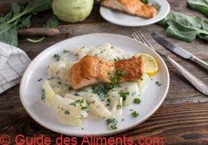 Saumon avec sa sauce aux légumes et au bechamel