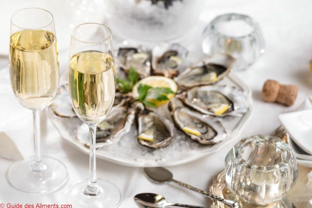 champagne huitres