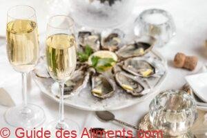 champagne huitres