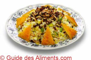 Zereshk polo, riz &eacute;pine-vinette, cuisine persane iranienne