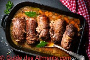 roulades de boeuf avec l&eacute;gumes frais