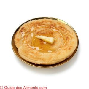 Meloui frais au four, cr&ecirc;pe marocaine au beurre et miel