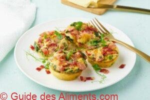 Muffin aux &oelig;ufs cuit au bacon