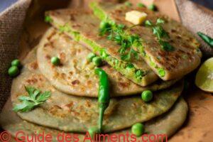 Paratha aux pois verts ou paratha matar