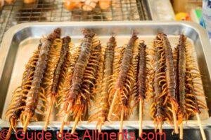 centip&egrave;des frits en Chine