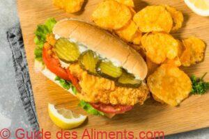 Sandwich poboy au poisson-chat