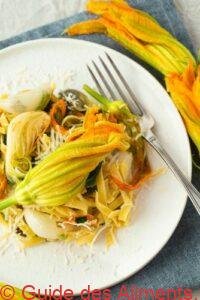 Tagliatelle aux fleurs de courgettes