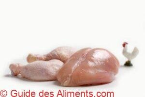 Cuisses et poitrines de poulet enti&egrave;res non cuites