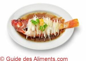 mérou rouge chinois cuit à la vapeur avec gingembre, oignons verts et sauce soja
Par motghnit