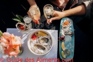 hu&icirc;tres fra&icirc;ches et Prosecco