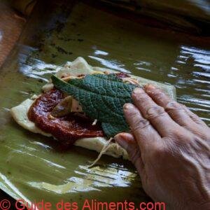 Recette mexicaine tamale avec feuilles de banane